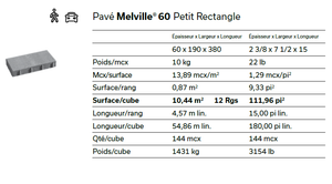 Pavé Melville 60 Petit rectangle