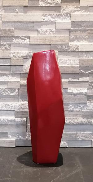 VASE GLACIER Rouge Lustré 17x13x50