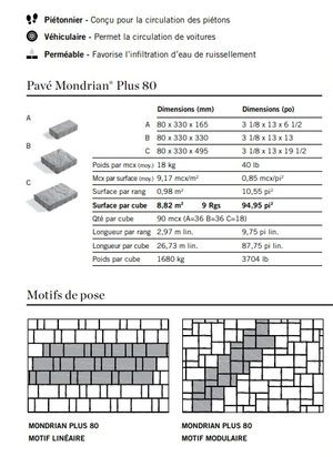 Pavé Mondrian Plus 80